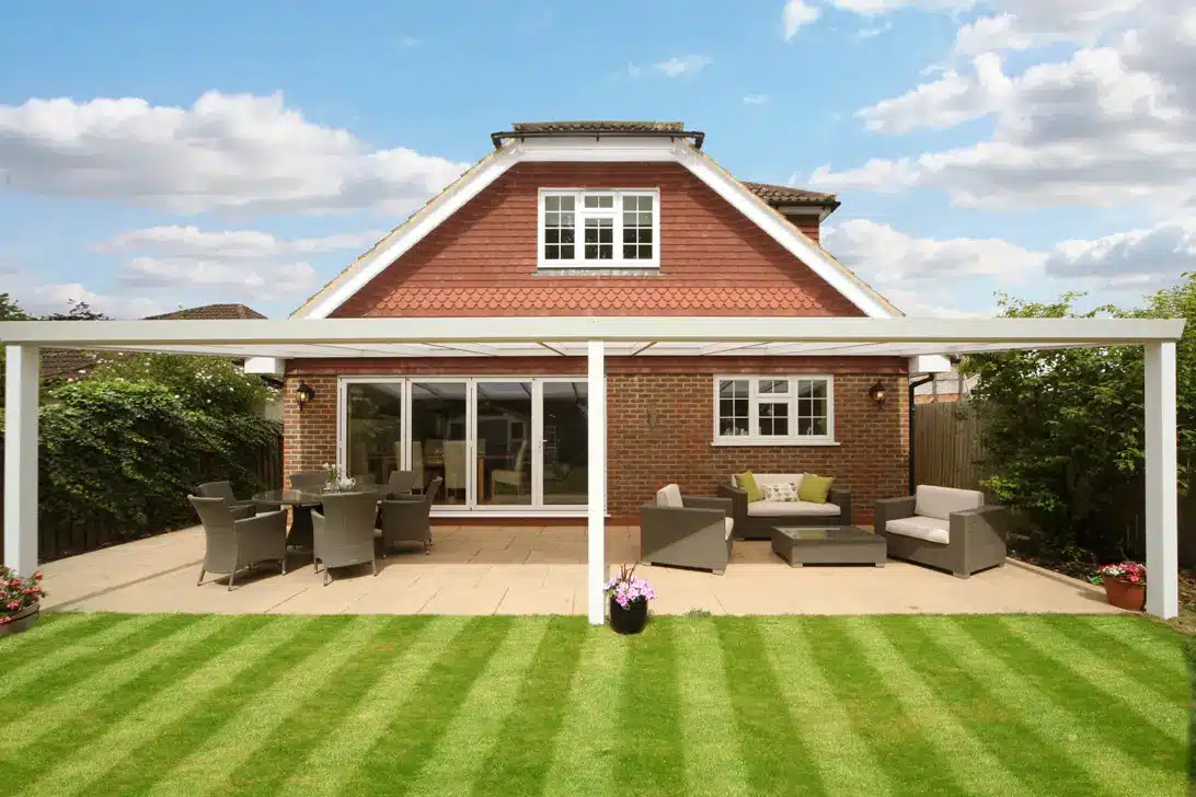 pergola and artificial grass